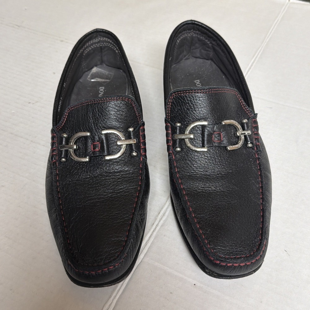Donald Pliner Dacio 2‎ Black Pebbled Calf Leather Slip-On Loafers Men's 9.5 M